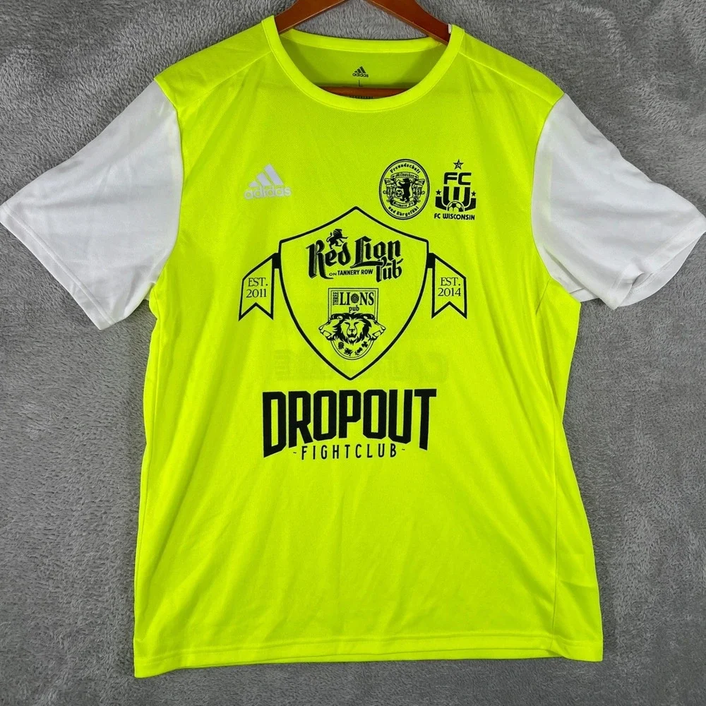 Adidas FC‎ Wisconsin Red Lion Dropout Fight Club Soccer Jersey Mens Large